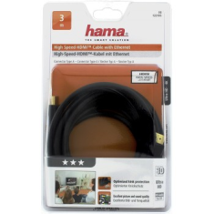 HAMA HDMI kábel vidlica-vidlica, pozlátený, 3*, 3 m