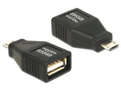 DELOCK Adapter USB micro-B samec > USB 2.0-A samica OTG, celý v puzdre