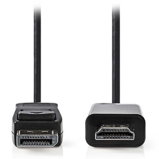 Nedis kábel DisplayPort - HDMI/ zástrčka DisplayPort - zástrčka HDMI/ čierny/ bulk/ 3m