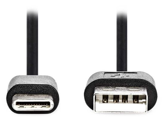Nedis kábel USB 2.0/ zástrčka USB-C - zástrčka USB-A/ čierny/ bulk/ 2m