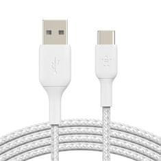 Belkin USB-C kábel, 1m, biely - odolný