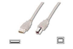 Digitus Pripojovací kábel USB 2.0, typ A - BM/M, 1,0 m, sivý