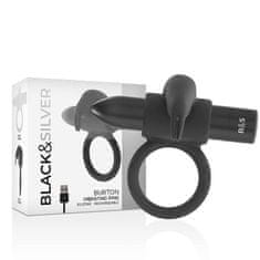 BLACK&SILVER Black and Silver BURTON (Black Edition), vibračný krúžok na penis 3,5 cm