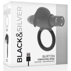 BLACK&SILVER Black and Silver BURTON (Black Edition), vibračný krúžok na penis 3,5 cm