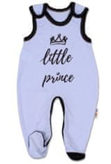 Baby Nellys Dojčenské bavlnené dupačky, Little Prince - modré, veľ. 56
