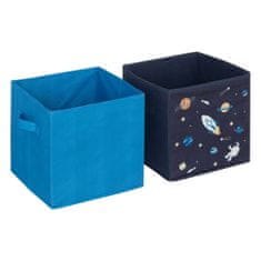 Atmosphera Atmosphera Úložné boxy na hračky vesmír modré 2 ks 29x29x29 cm