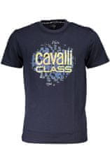 Cavalli Class  Perfektné Pánske Tričko Krátky Rukáv Modrá Farba: Modrá, Veľkosť: L
