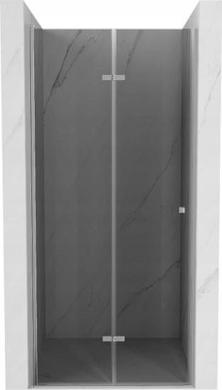 Mexen Lima, skladacie sprchové dvere do otvoru 90 x 190 cm, 6mm šedé sklo, chrómový profil, šedá, 856-090-000-01-40