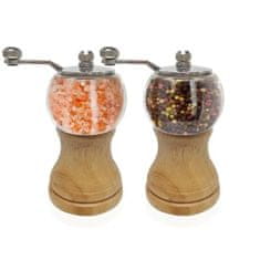 Drevený ručný mlynček na korenie alebo soľ - dizajnový