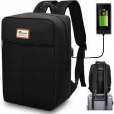 TopKing Cestovný batoh s USB 40 x 20 x 25 cm TOPREV, čierna