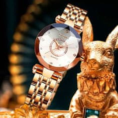 Netscroll Elegantné dámske hodinky, dámske náramkové hodinky s klasickým analógovým systémom, z nehrdzavejúcej ocele, vodotesné, elegantný dizajn vhodný pre všetky príležitosti, PremiumWatch, modrá