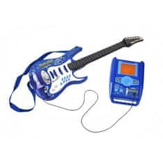 Kruzzel Detská elektrická gitara s mikrofónom modrá sada 22409