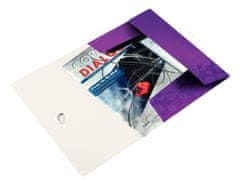 LEITZ Dosky na dokumenty s chlopňami a gumičkou WOW - A4, plastové, purpurové