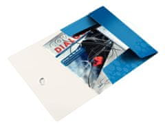 LEITZ Dosky na dokumenty s chlopňami a gumičkou WOW - A4, plastové, metalicky modré