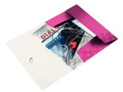 LEITZ Dosky na dokumenty s chlopňami a gumičkou WOW - A4, plastové, metalicky ružové