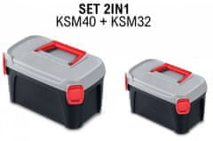 Kistenberg Sada kufrov na náradie SMART so šedým vekom 380x234x225+328x178x160