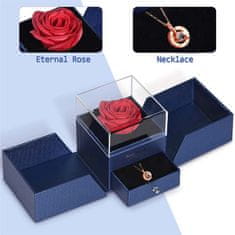 Netscroll Náhrdelník s darčekovou krabičkou a krásnou umeleou ružou, GiftBox