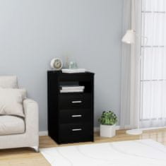 Vidaxl Skrinka so zásuvkami, čierna 40x50x76 cm, kompozitné drevo