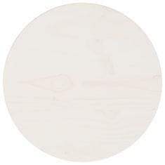 Vidaxl Stolová doska biela Ø30x2,5 cm masívna borovica