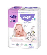 Bella Happy Baby mega pack čistiace obrúsky sensitive 4 x 56 ks
