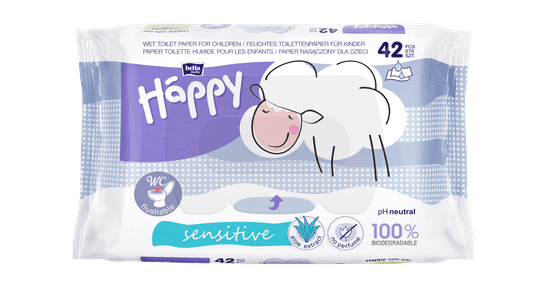 Bella Happy Baby detský vlhčený toaletný papier sensitive 1 x 42 ks
