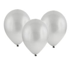 GoDan Latexové balóniky metalická strieborná 30cm 100ks