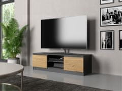 Topeshop TV stolík Malwa 120 cm antracit/dub artisan