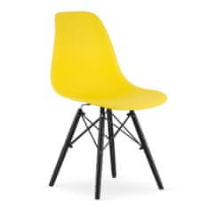 Výpredaj obliečok Žltá stolička YORK OSAKA s čiernymi nohami