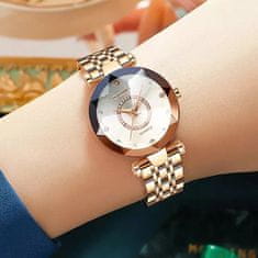 Netscroll Elegantné dámske hodinky, dámske náramkové hodinky s klasickým analógovým systémom, z nehrdzavejúcej ocele, vodotesné, elegantný dizajn vhodný pre všetky príležitosti, PremiumWatch, modrá