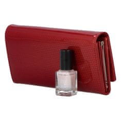 Luxusná väčšia dámska kožená peňaženka Samantha, lakovaná červená