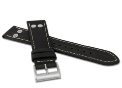 LAVVU Čierny remienok na hodinky PILOT z luxusnej kože Top Grain - 18