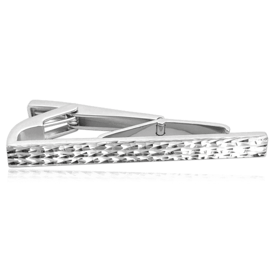 MINET Pánska strieborná spona na kravatu s diamantovým brusom - Ag 925/1000 10,45g
