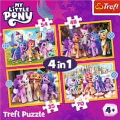 Trefl Puzzle My Little Pony: Zoznámte sa s poníkmi 4v1 (35,48,54,70 dielikov)