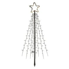 EMOS LED vianočný strom kovový, 180 cm, vonkajší aj vnútorný, teplá biela, časovač