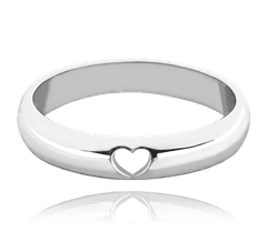 MINET + Strieborný snubný prsteň so srdcom veľkosti 67