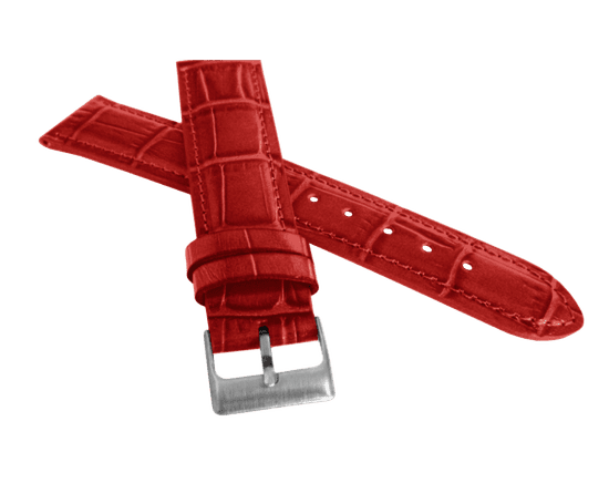 LAVVU Červený prešívaný remienok CROCO z luxusnej kože TOP GRAIN - 18