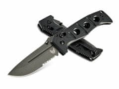 Benchmade 275SGY-1 Sibert Adams Tungesten Serrated taktický vreckový nôž 9,6 cm, sivá, čierna, G10