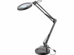 Extol Light Lampa stolová s LED a lupou, 2400lm, USB napájanie, čierna, EXTOL LIGHT