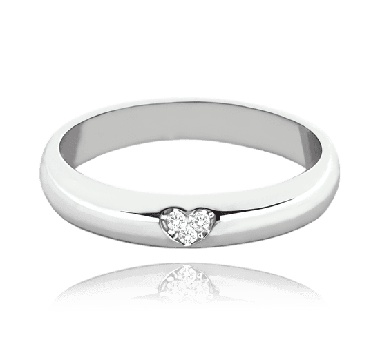 MINET + Strieborný snubný prsteň s bielymi zirkónmi veľkosť 53
