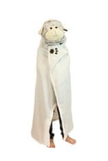 Rappa Cozy Noxxiez BL805-2 Ovečka - hrejivá deka s kapucňou so zvieratkom a labkovými vreckami