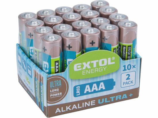 Extol Energy Batéria alkalická 20ks, 1,5V, typ AAA, EXTOL ENERGY