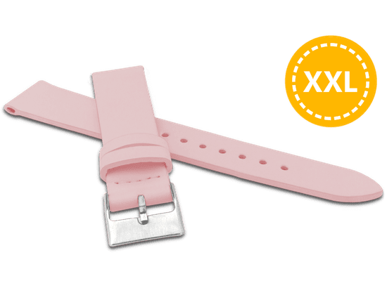 MINET XXL Ružový kožený remienok z luxusnej kože TOP GRAIN - 18 - XXL