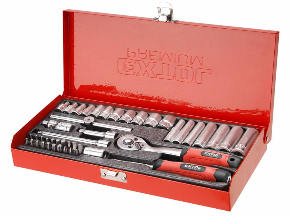Extol Premium Sada nástrčných kľúčov, 45-dielna, EXTOL PREMIUM