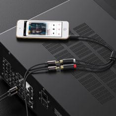 Ugreen Ugreen audio adaptér jack 3,5 mm samec na 2xRCA samica 0,25 m sivý (AV109)