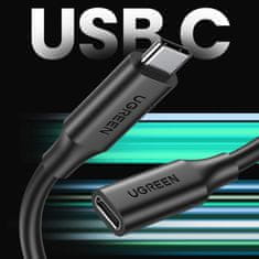 Ugreen Ugreen Predlžovací kábel USB C (samec) - USB C (samica) 100W 10Gbps 1m čierny