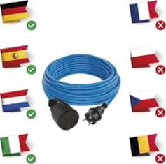 EMOS Weatherproof prodlužovací kabel 10 m / 1 zásuvka / černý / silikon / 230 V / 1,5 mm2