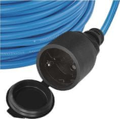 EMOS Počasí odolný prodlužovací kabel 20 m / 1 zásuvka / modrý / silikon / 230 V / 1,5 mm2