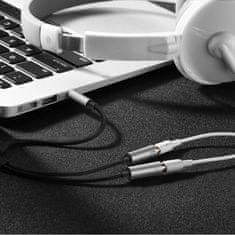 Ugreen Ugreen Kabel rozdzielacz słuchawkowy 3,5 mm mini jack AUX mikrofon 20cm (mikrofon + wyjście stereo) srebrny (30619)