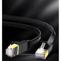 Ugreen Ugreen płaski Kabel internetowy sieciowy Ethernet patchcord RJ45 Cat 7 STP LAN 10 Gbps 3 m czarny (NW106 11262)