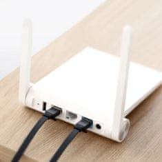 Ugreen Ugreen płaski Kabel internetowy sieciowy Ethernet patchcord RJ45 Cat 7 STP LAN 10 Gbps 3 m czarny (NW106 11262)